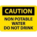 National Marker Co NMC OSHA Sign, Caution Non-Potable Water Do Not Drink, 10in X 14in, Yellow/Black C361PB